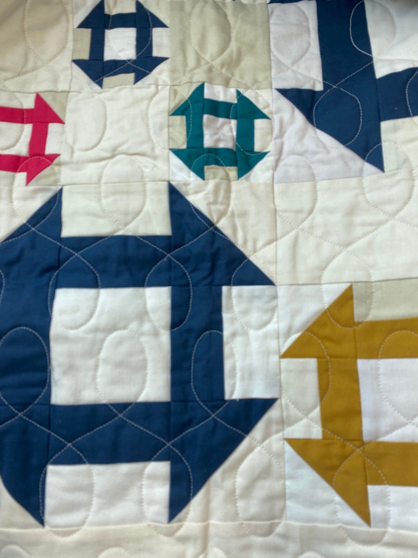 Modern patchwork quilt by Amy Ellis – Churn Dash pattern