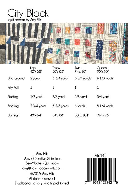 City Block Quilt with Jelly Roll fabrics