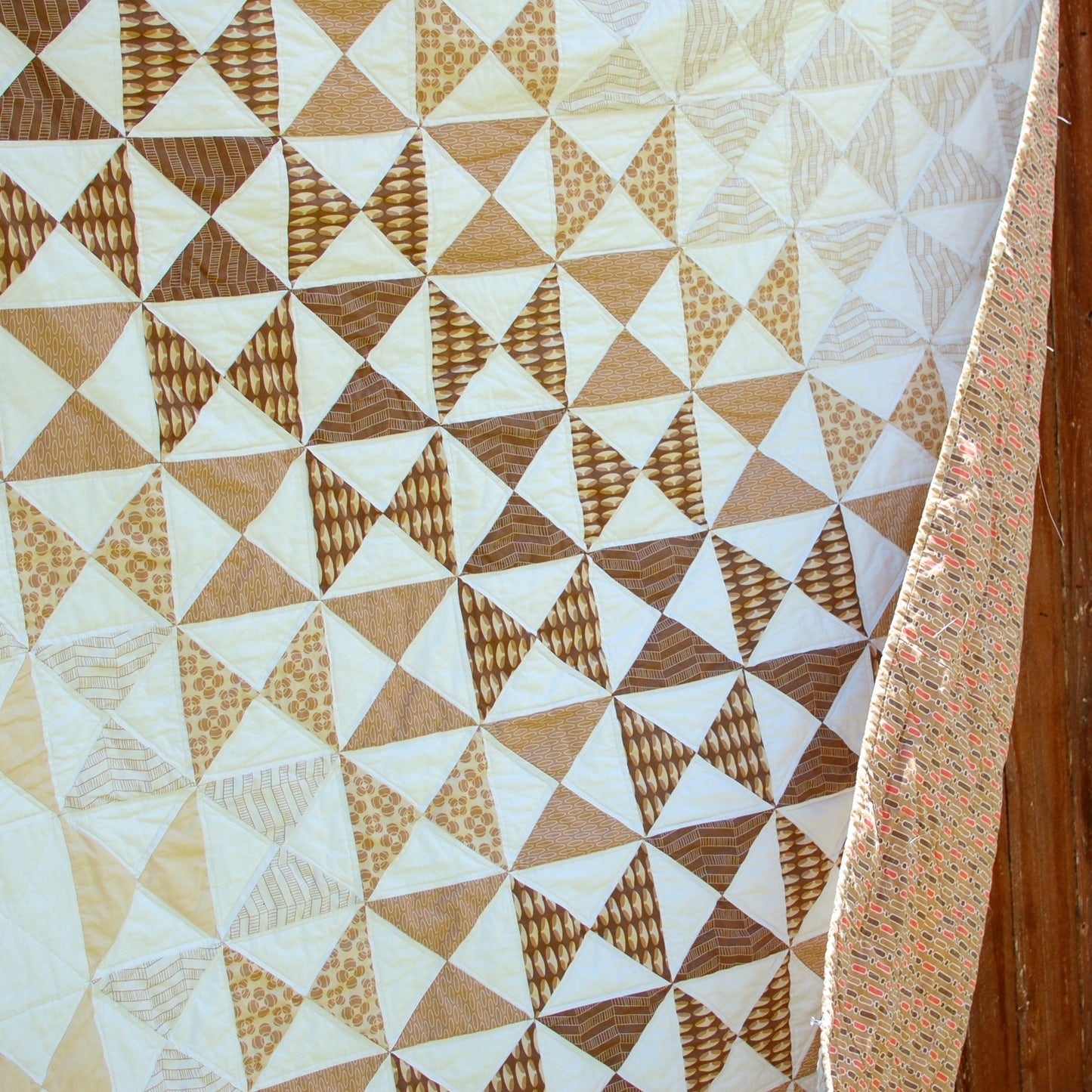 Dimensions in Tan {Handmade Quilt by Amy Ellis}