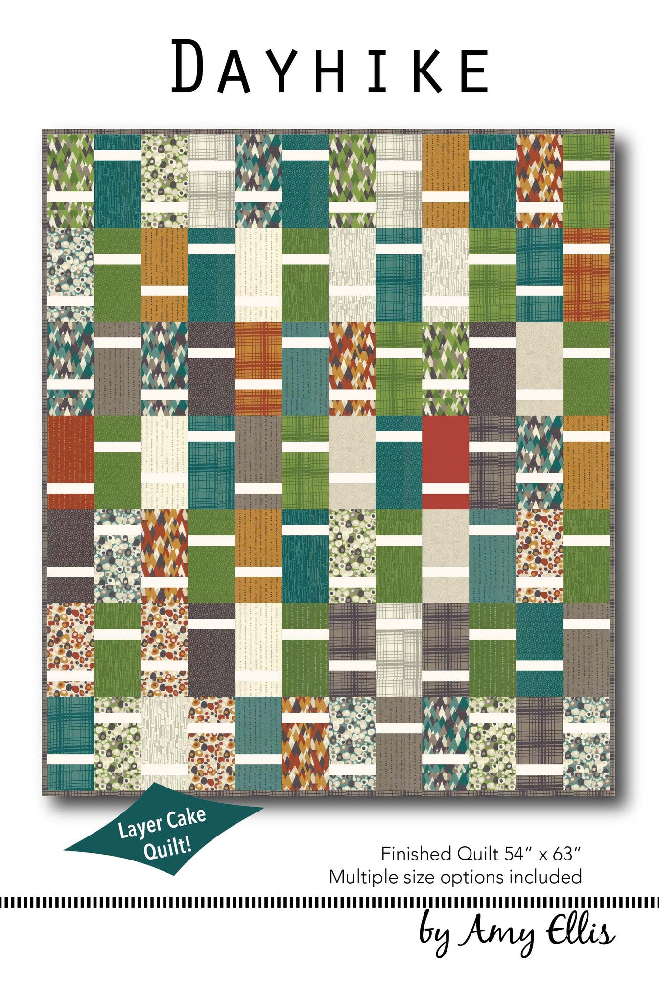 Dayhike quilt pattern by Amy Ellis – modern design using Layer Cake fabrics