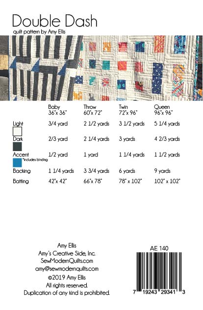 Double Dash Quilt with geometric blocks and Jelly Roll option