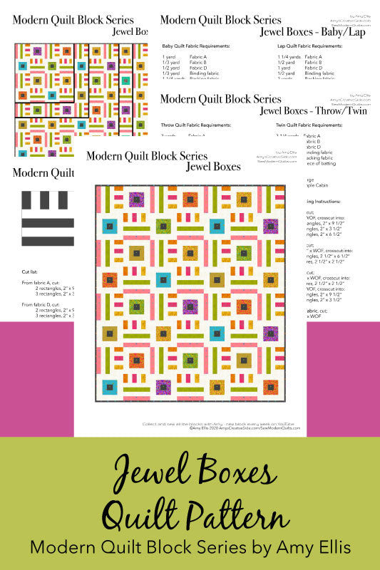 One Block 3-yard Quilt, Jewels Pattern