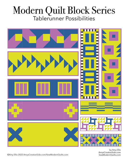 Tablerunner Possibilities - Modern Quilt Block Series