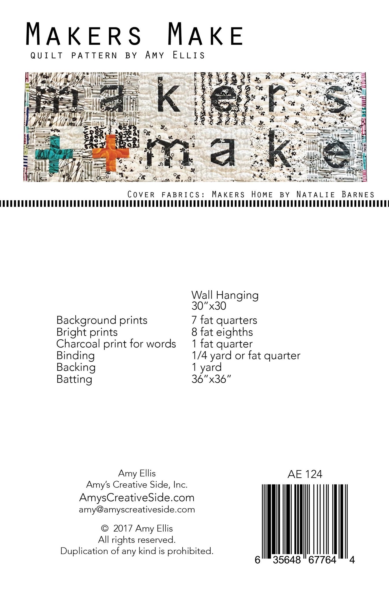 Makers Make Quilt Pattern