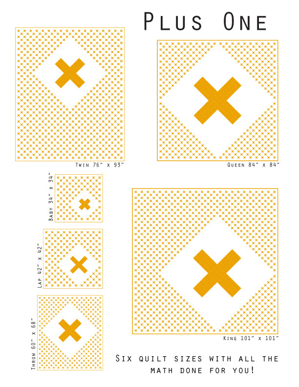 Plus One Quilt showcasing a combination of oversized and miniature blocks