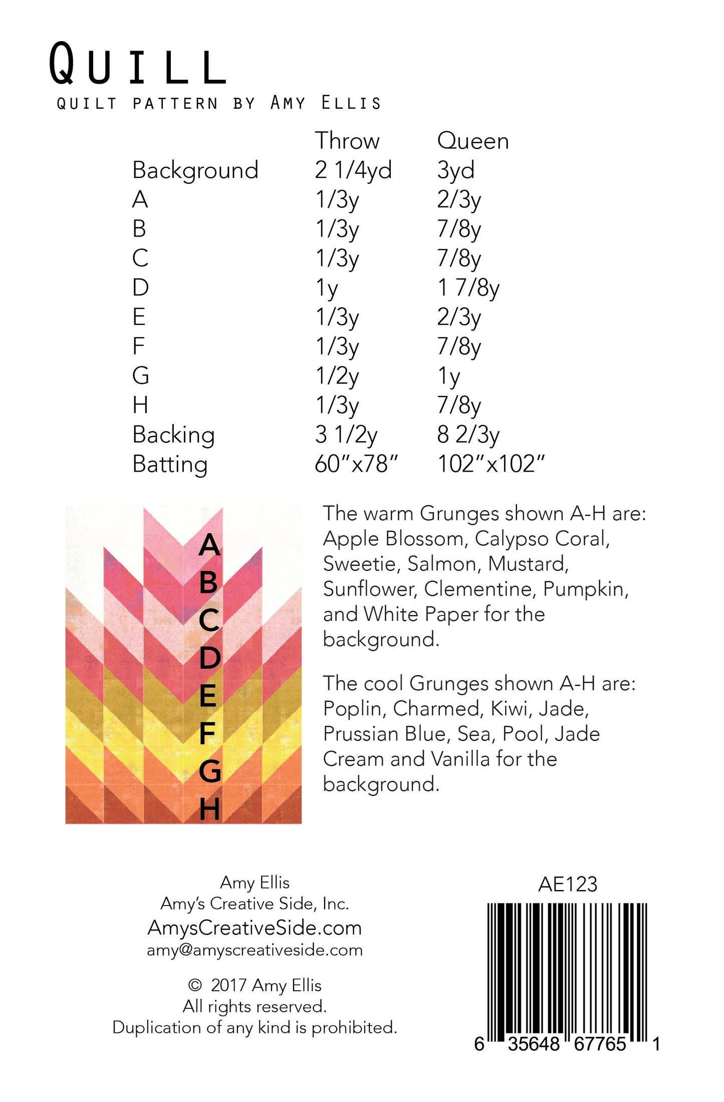 Quill Quilt Pattern –– Wholesale