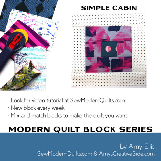 Simple Cabin Quilt Block Pattern