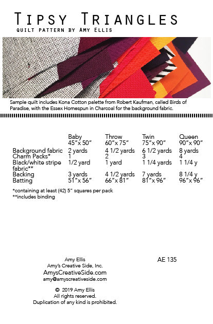 Tipsy Triangles PDF Quilt Pattern
