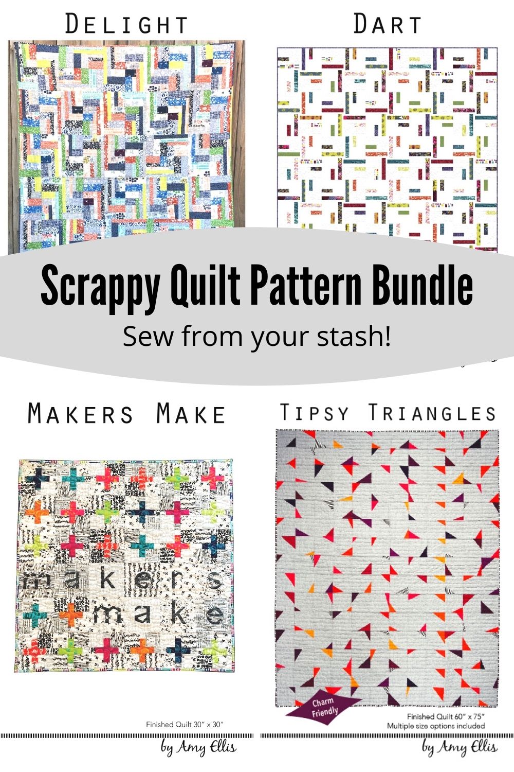 Scrappy Quilt Pattern Bundle - PDF Downloads
