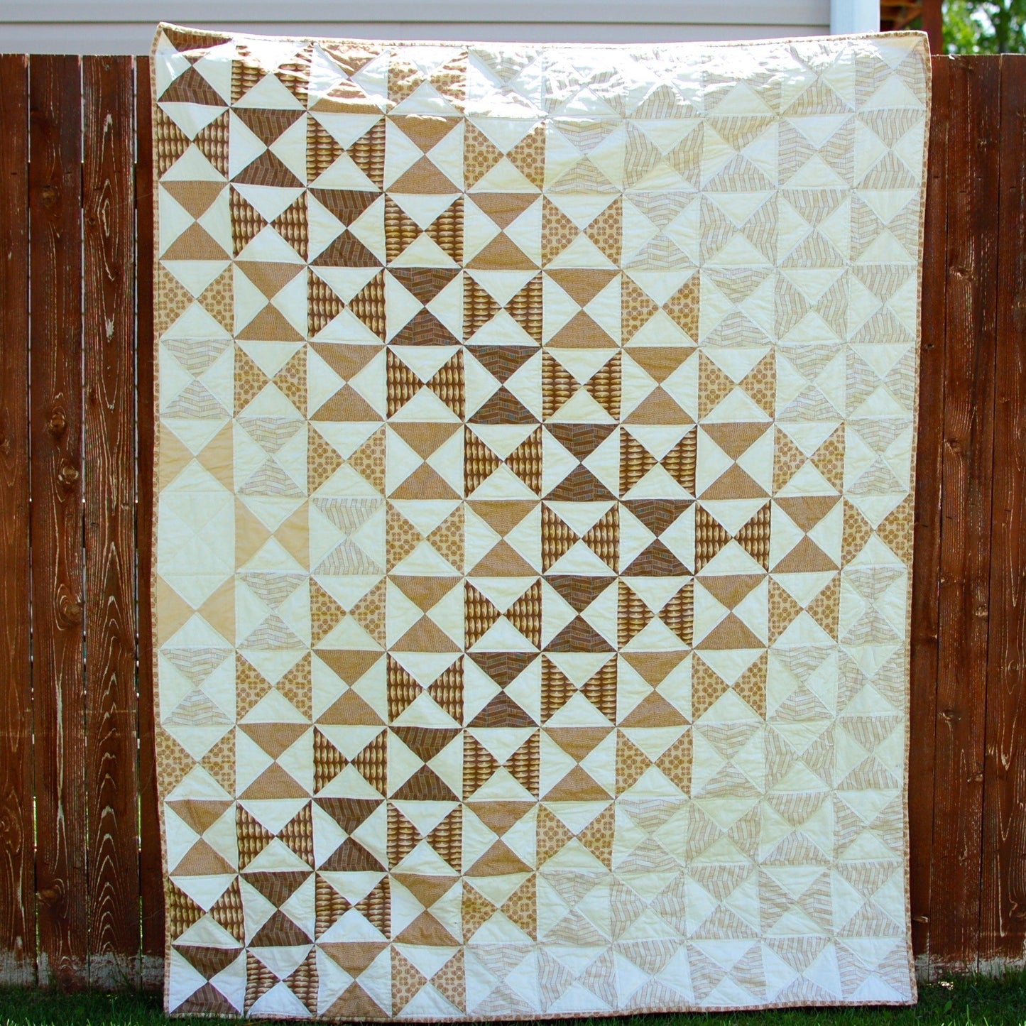 Dimensions in Tan {Handmade Quilt by Amy Ellis}