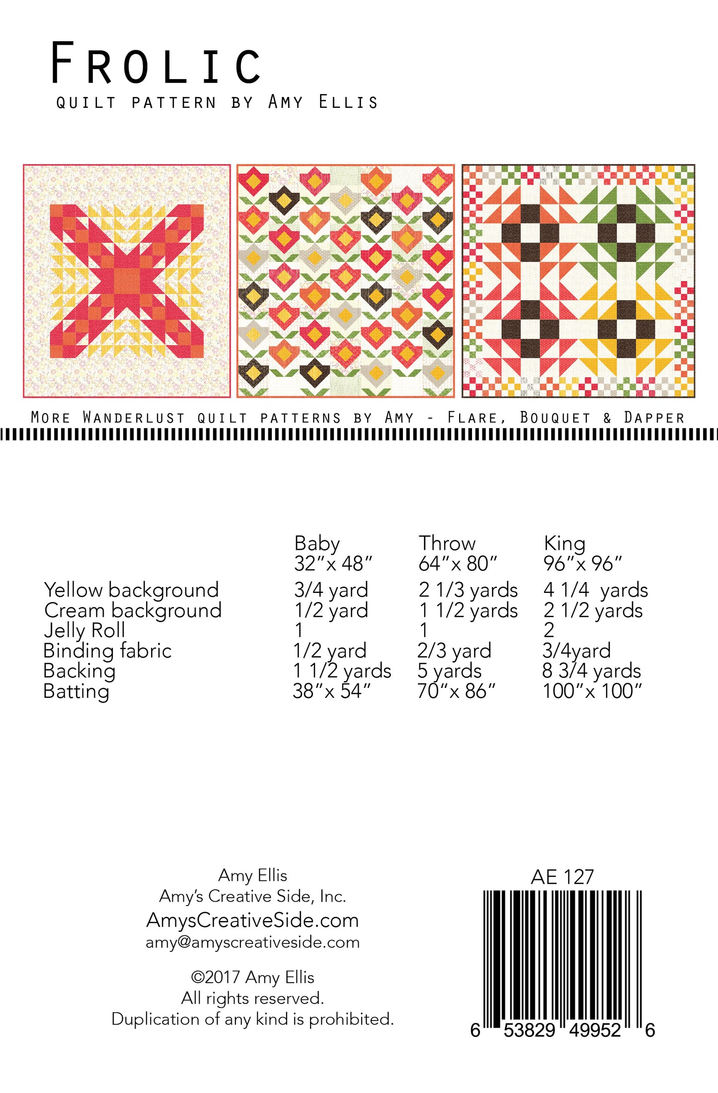 Frolic Quilt Pattern –– Wholesale