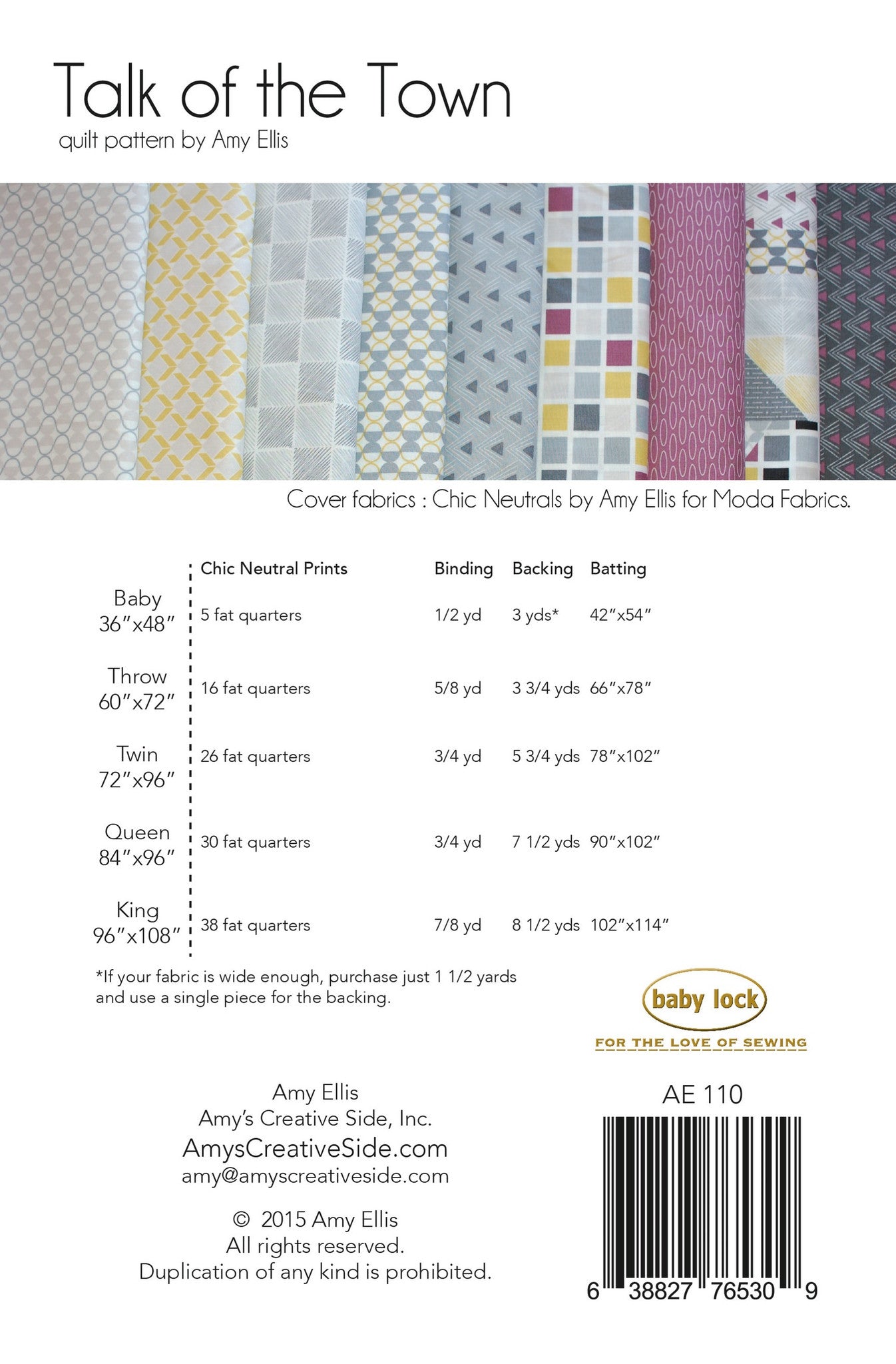 Talk of the Town Quilt Pattern