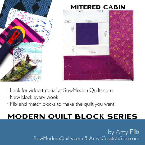 Mitered Cabin Quilt Block Pattern